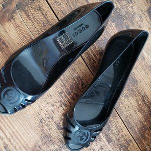 GUCCI Marola Black Jelly Wedges-Never Worn